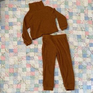 PatPat Tan Knit Sweater and Pants Set